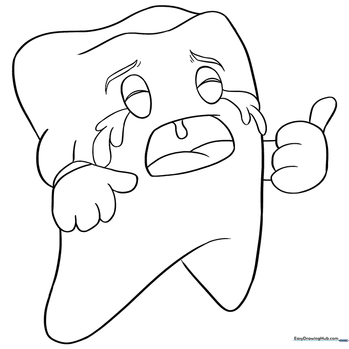 Cartoon Tooth Coloring Page