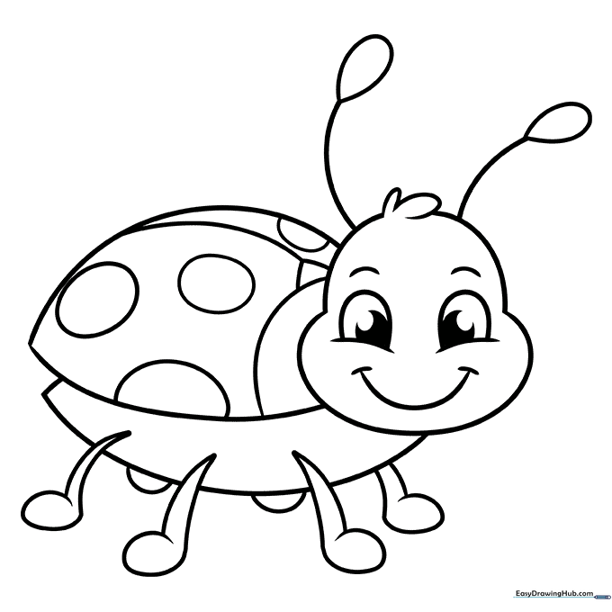 Easy Cartoon Bug Coloring Sheet