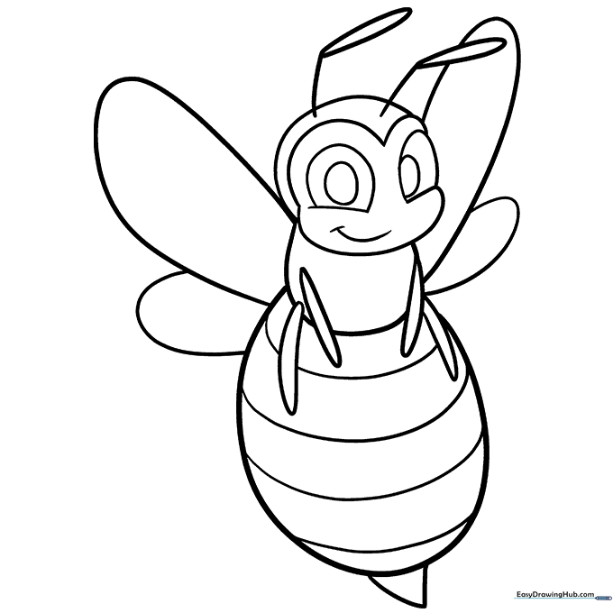 Easy Bee Coloring Sheet