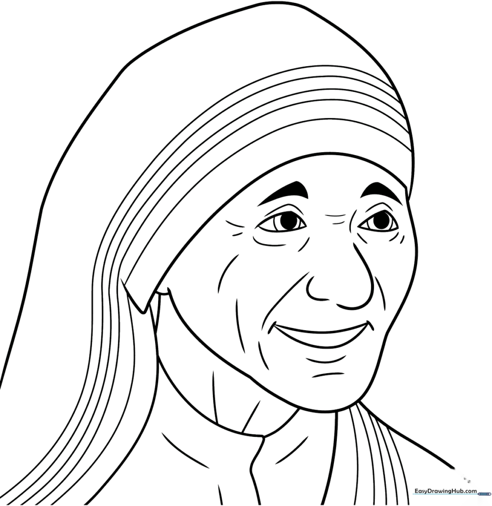 Easy Mother Teresa Coloring Sheet