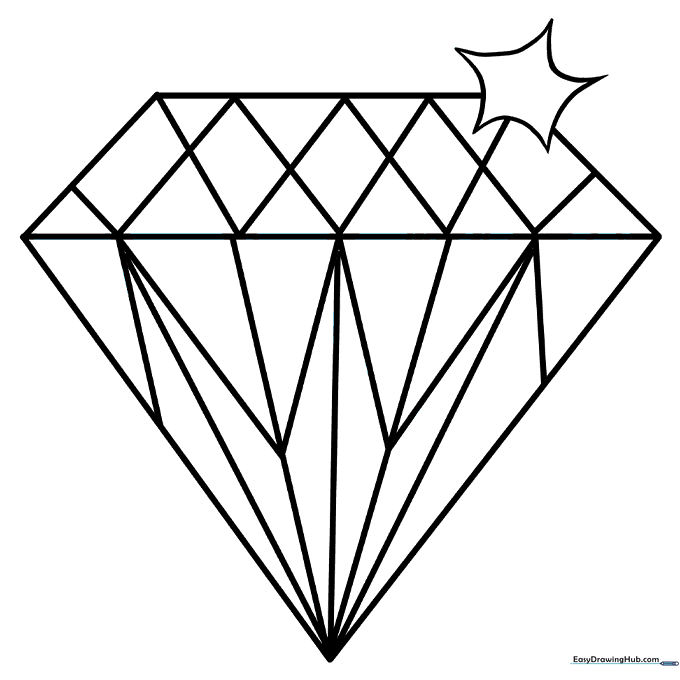Diamond Gemstone Coloring Page