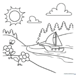 58 Free Landscape Coloring Pages: Nature Scenes for Kids