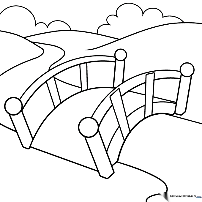 Wooden Bridge Coloring Sheet