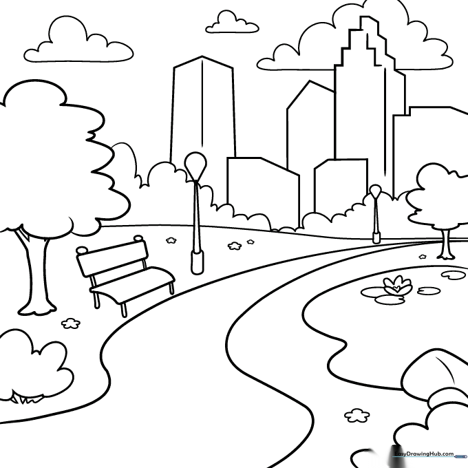 City Park Coloring Sheet