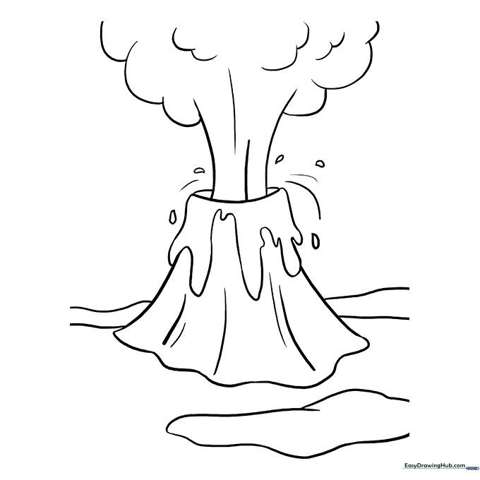 Volcano Coloring Sheet