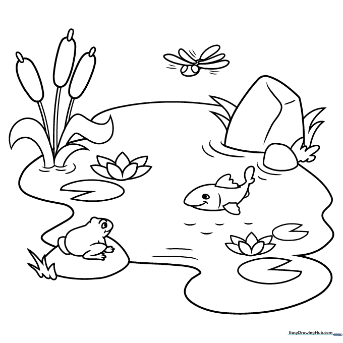 Garden Pond Coloring Sheet