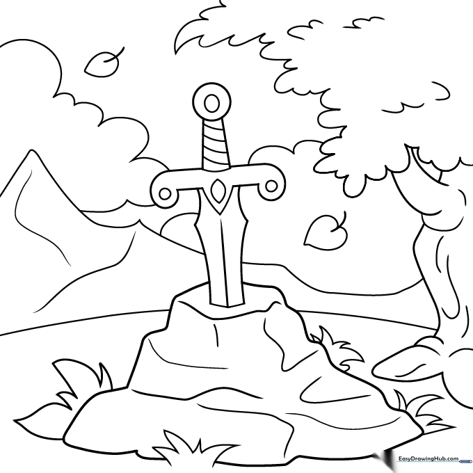 Sword in the Stone Coloring Sheet
