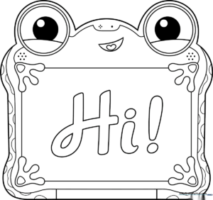 Black and white line art of Lilypad from Toy Story with clean, thick outlines suitable for young children to color.