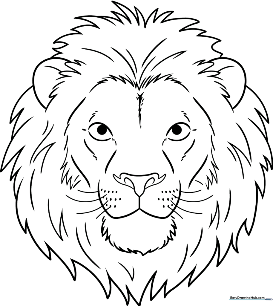 Realistic Lion Face