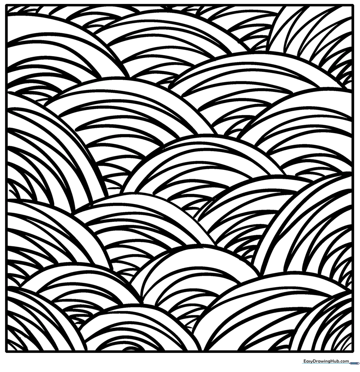 Black and white line art of a lollipop with intricate zentangle patterns inside, featuring swirls and geometric shapes for mindful coloring.