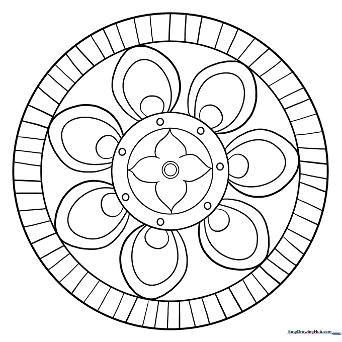Beginner Mandala Coloring Sheet