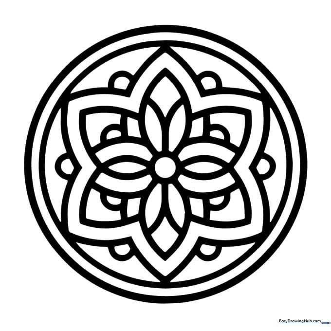 Stained Glass Mandala Coloring Sheet