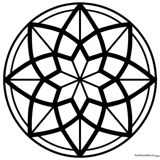 Geometric Mandala Coloring Sheet