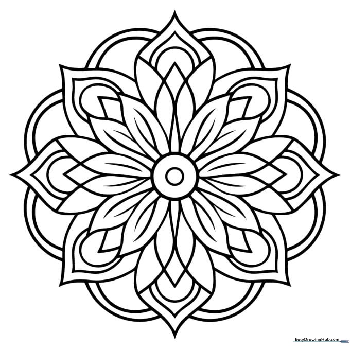 Floral Mandala Coloring Sheet
