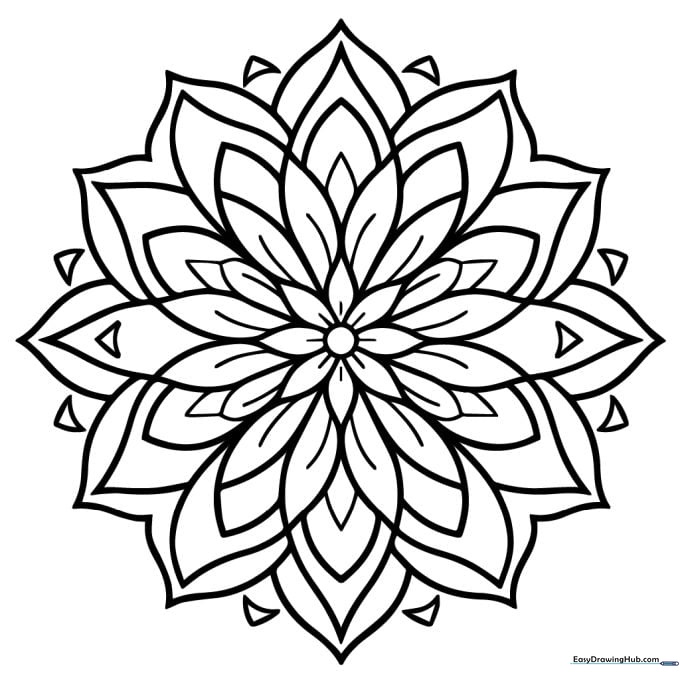 Lotus Mandala Coloring Sheet