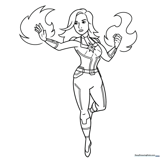 Captain Marvel Coloring Sheet