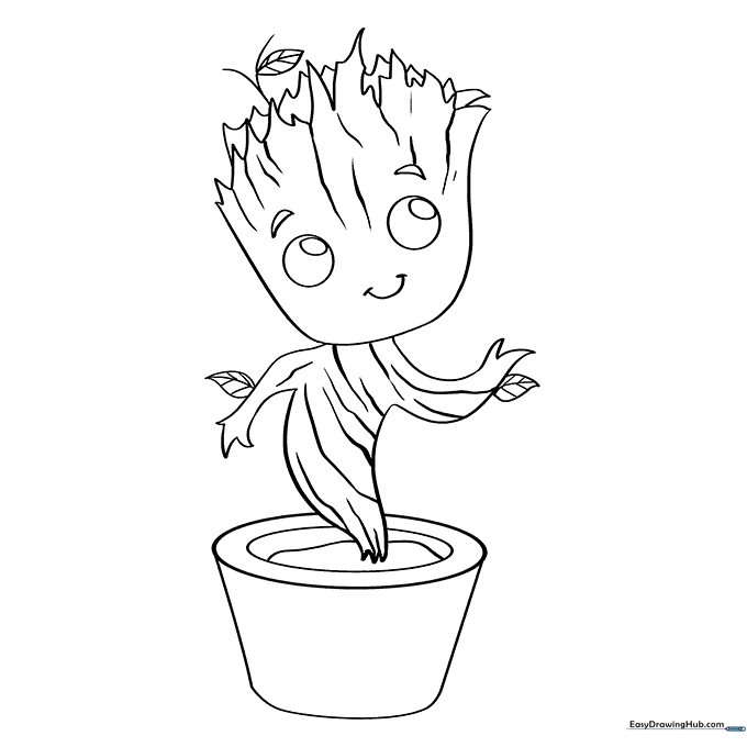 Baby Groot Coloring Sheet