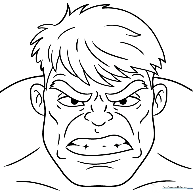 Hulk's Face Coloring Sheet