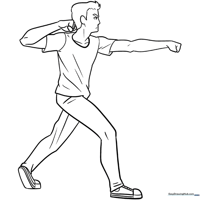 Fighting Anime Guy Coloring Sheet