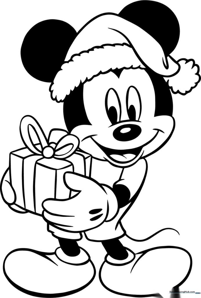 Christmas Mickey Mouse Coloring Sheet