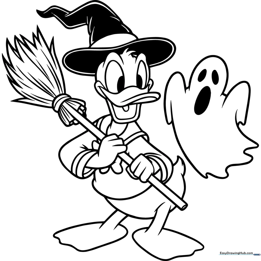 Halloween Donald Duck Coloring Sheet
