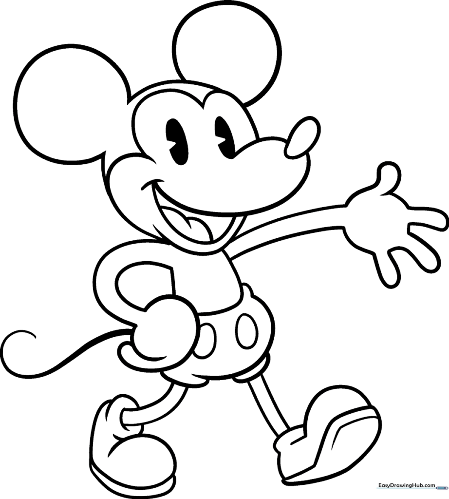 Classic Mickey Mouse Coloring Sheet