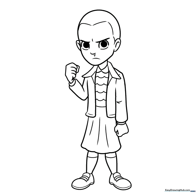 Eleven from Stranger Things Coloring Sheet