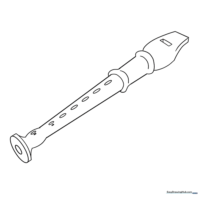 Recorder Flute Coloring Page