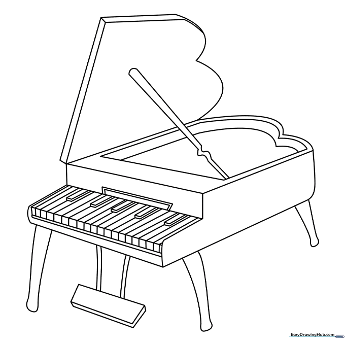 Grand Piano Coloring Page