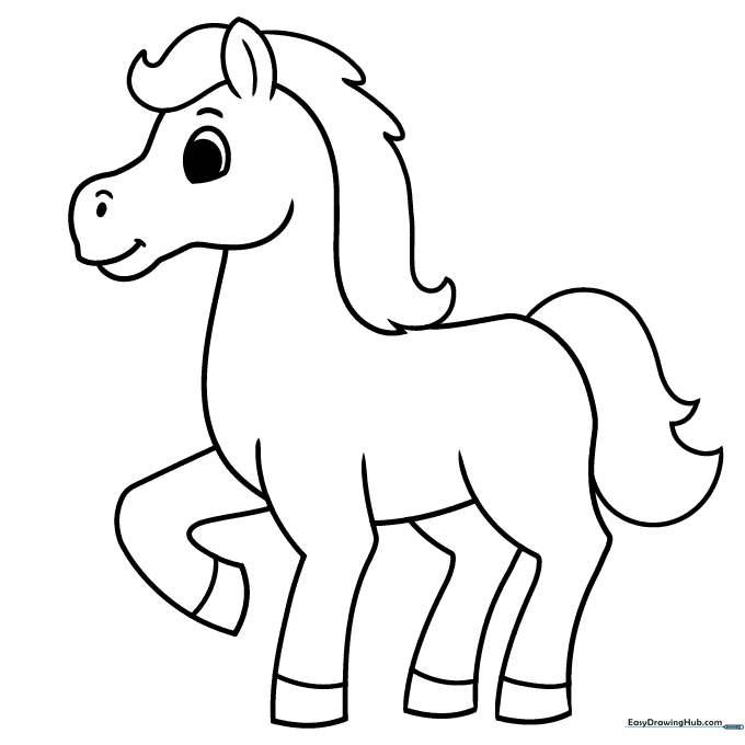 Easy Horse Coloring Sheet