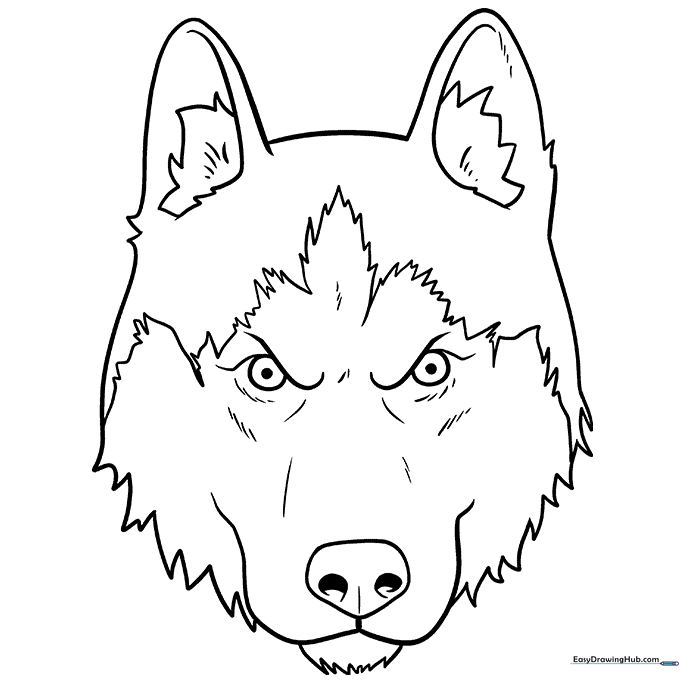 Husky Face Coloring Sheet