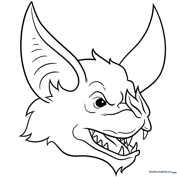 Bat Face Coloring Sheet