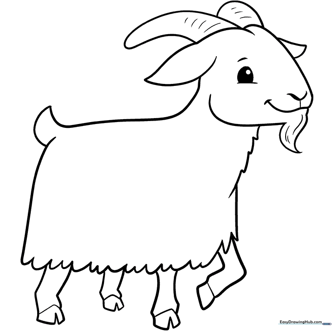 Cartoon Goat Coloring Sheet