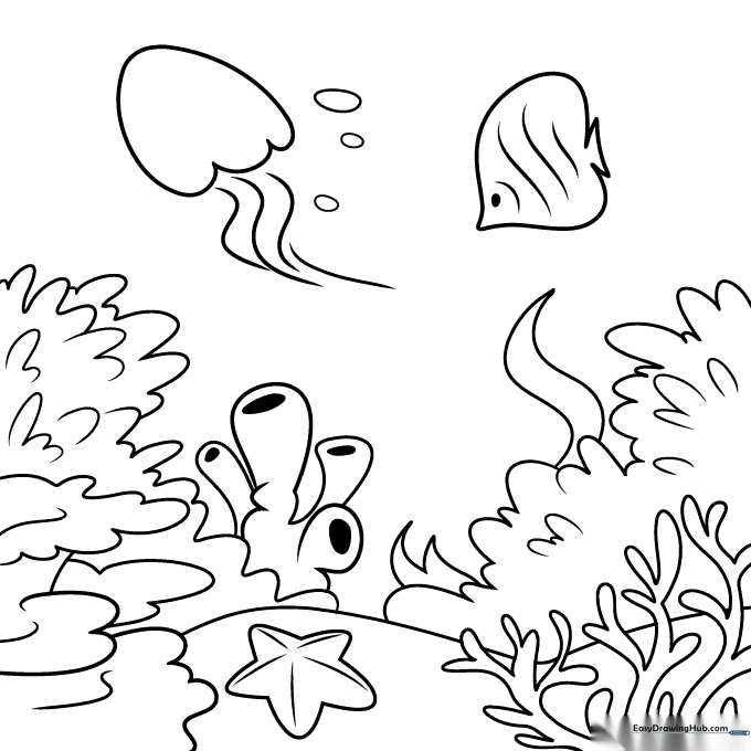 Coral Reef Coloring Sheet