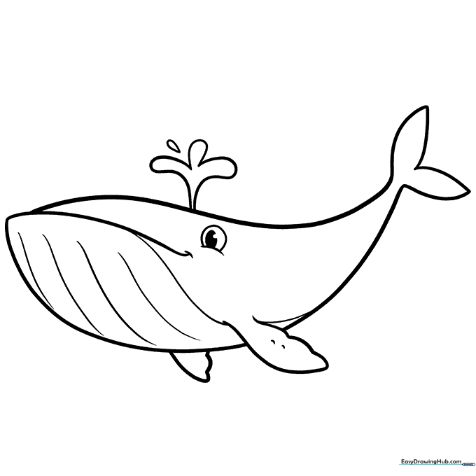 Easy Whale Coloring Sheet
