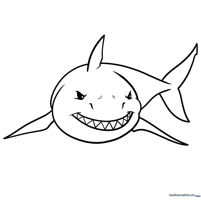 Cartoon Shark Coloring Sheet