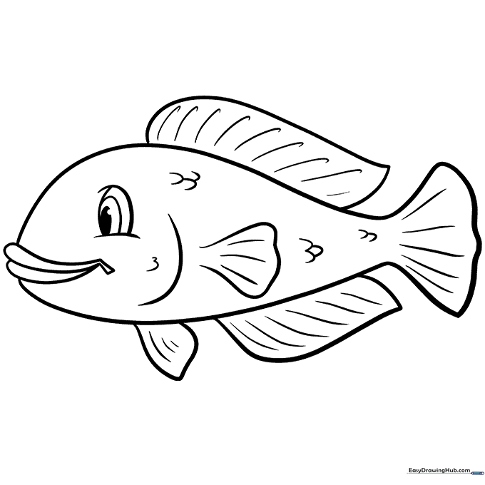 Cartoon Fish Coloring Sheet