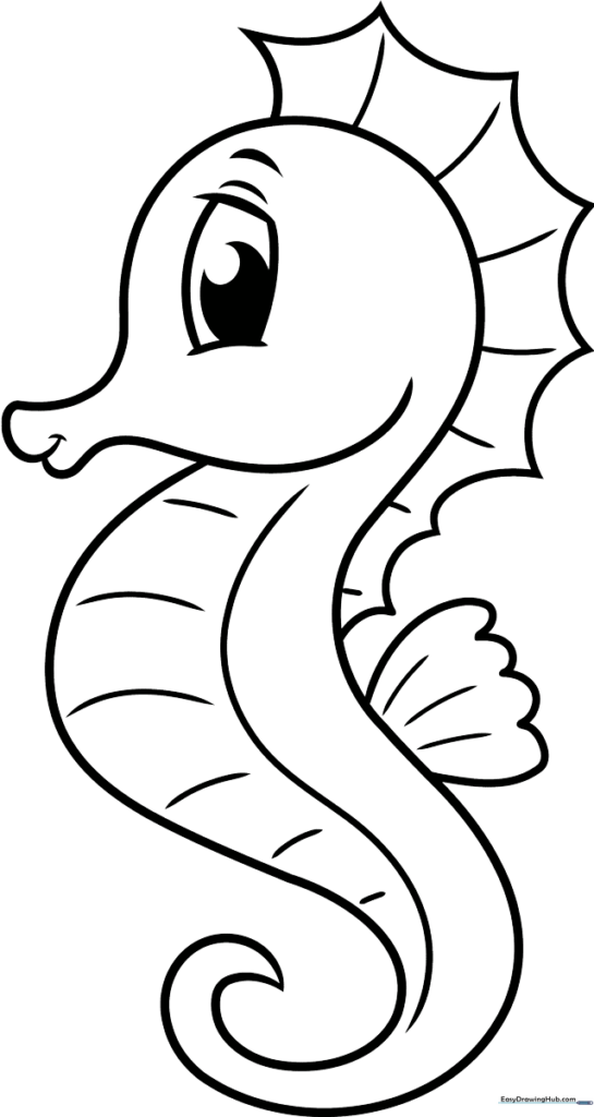 Cartoon Seahorse Coloring Sheet