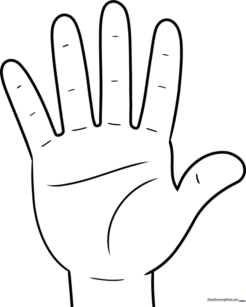 Hand Outline Coloring Sheet