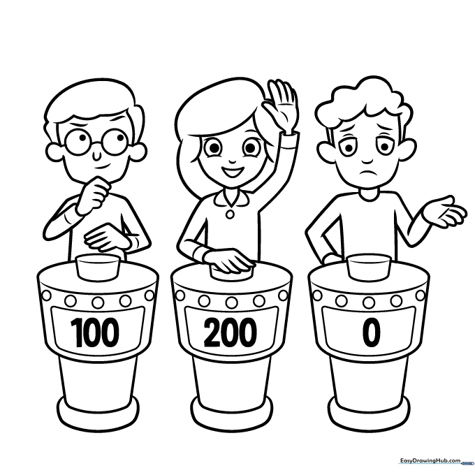 Quiz Game Show Coloring Sheet