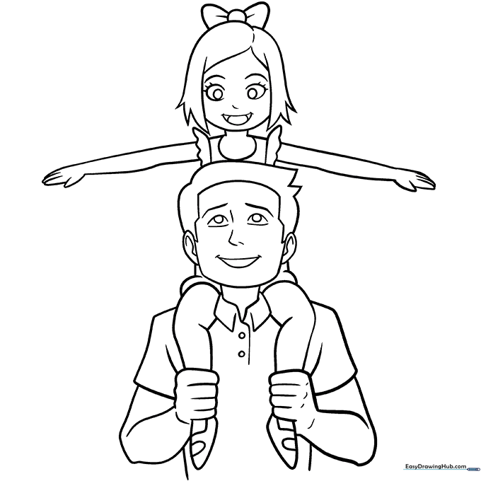 Father and Daughter Coloring Sheet