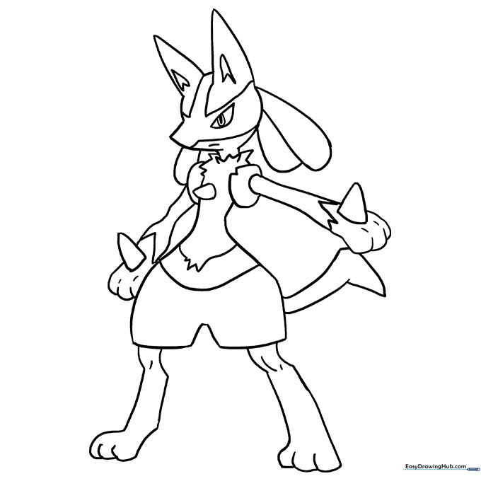 Lucario Coloring Sheet