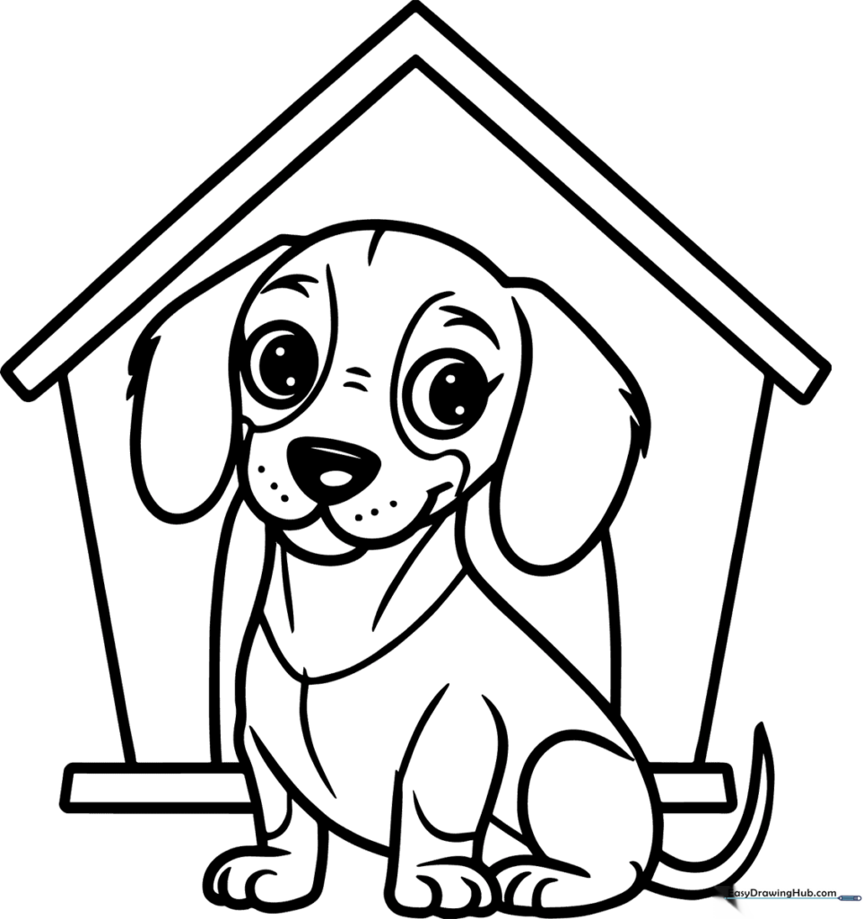 Dachshund and Doghouse