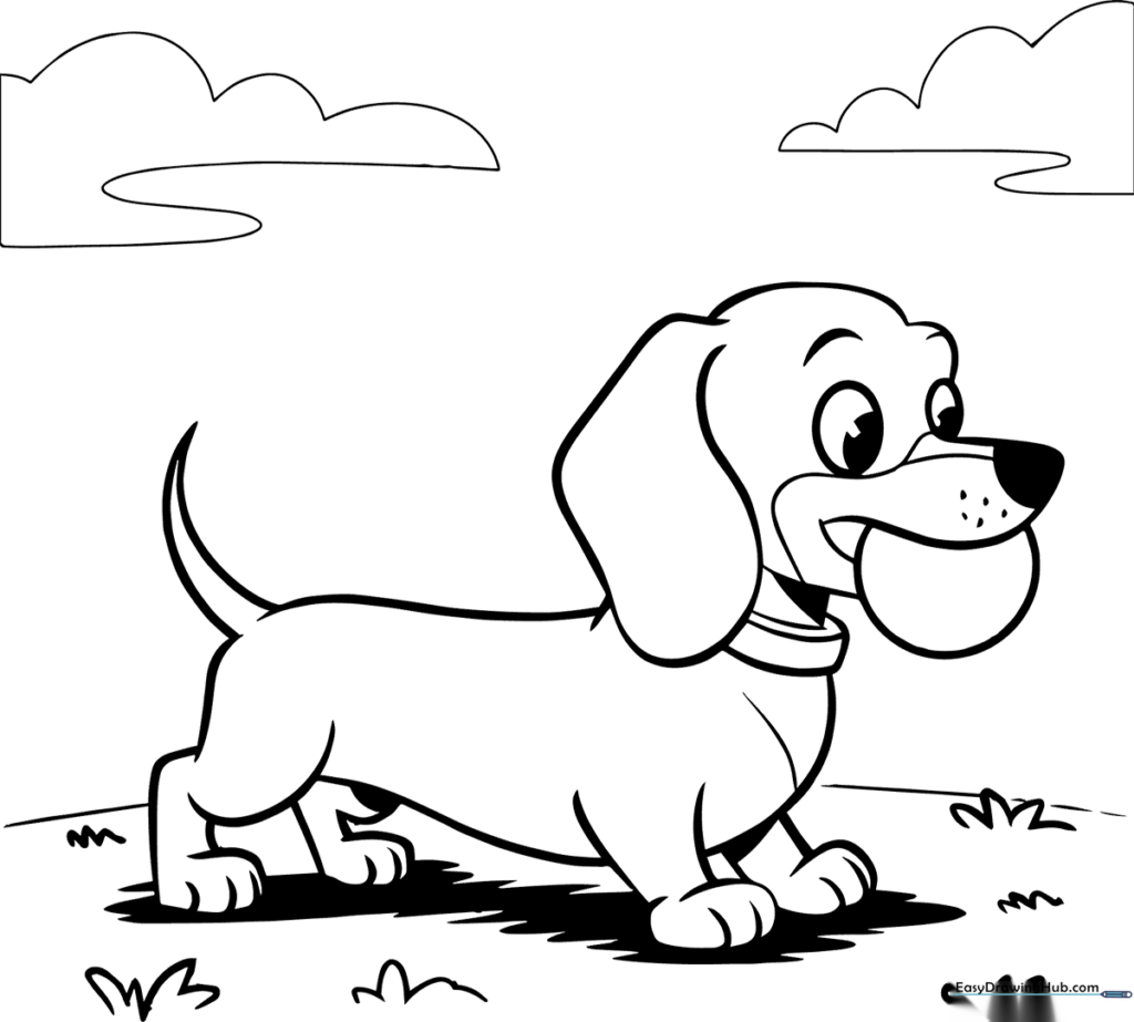 Dachshund Playing with Ball