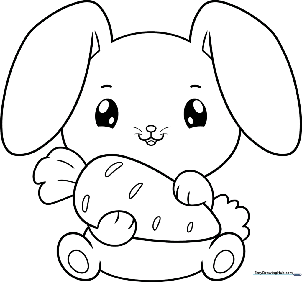 Cute Bunny Coloring Sheet