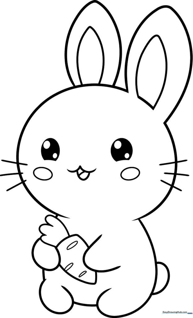 Cute Kawaii Bunny Coloring Sheet