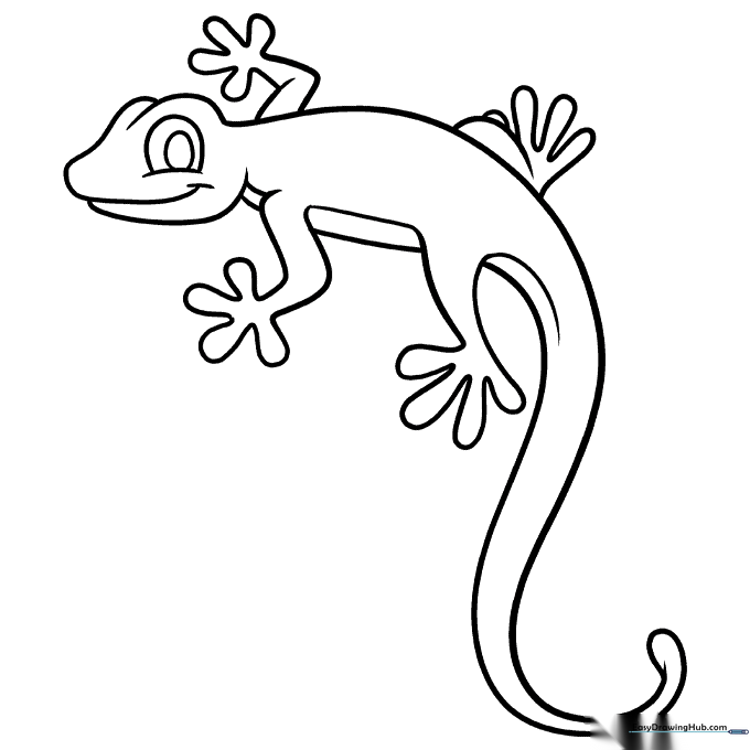 Cartoon Lizard Coloring Sheet