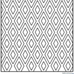 Black and white geometric rhombus pattern with clean lines, designed for children to practice coloring within shapes and exploring symmetry.
