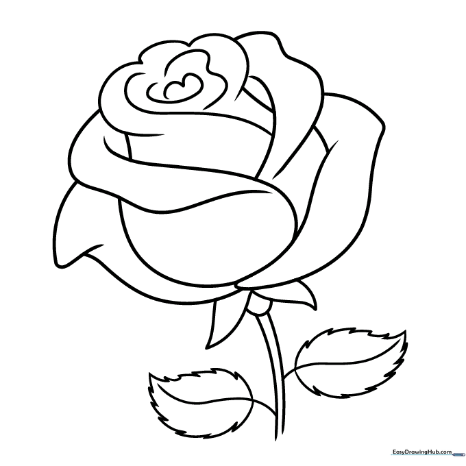 Rainbow Rose Coloring Page