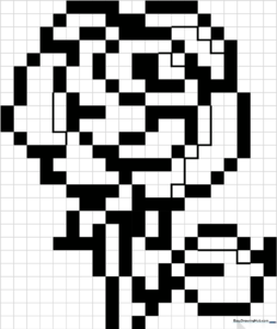 Rose Pixel Art Coloring Page: Easy Printable for Kids